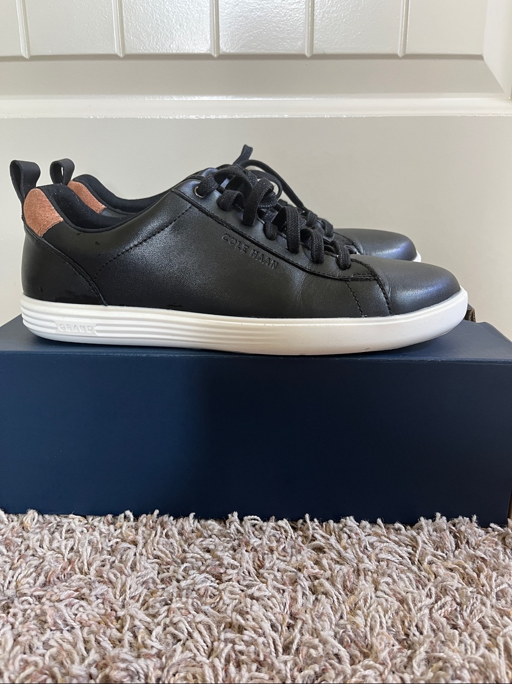 Cole Haan Black Grand Crosscourt Leather Low-Top Sneakers mens 8.5 - Picture 3 of 9
